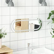vidaXL LED kopalniško ogledalo Transparentno 40 x 15 cm kaljeno steklo