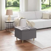 vidaXL Gumbni stol z blazino Siva 60 x 60 x 45 cm Umetna koža