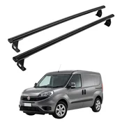 Strešni nosilci za Fiat Doblo od leta 2022, lahki aluminijasti, črne barve