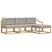 Set vanjskih sofa 4 pcs Bijela i svjetlosiva Poliester