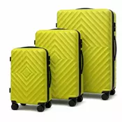 Set kofera 3u1 u žutoj boji - Chevron dezen