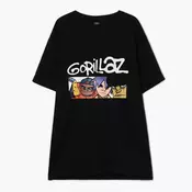 Cropp - Črna majica s potiskom Gorillaz - črna