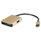 ROLINE ROLINE GOLD USB Type C priključna postaja\, HDMI 4K\, 2x USB 3.2 Gen 1\, 1x PD Roline USB 2.0 adapter  12.02.1120, (20429872)