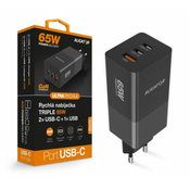 Aligator CHPD0027 - GaN PD 65W brzi punjac, 2x USB-C + USB-A, crna