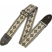 Levys M8HTV-07 Print Series 2 Vintage Hootenanny Jacquard Weave Guitar Strap Beige