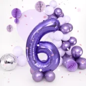Rojstnodnevni balon številka 6 vijoličen, 100 cm