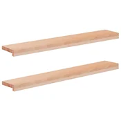 vidaXL Okenske police 2 kos Naravna 100 x 20 x 2 cm Trda bukovina