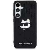 Karl Lagerfeld Originalen ovitek Samsung Galaxy S25 5G - Monogram Choupettes Head - črna zaščita - KLHMS25SPGKLCHPK