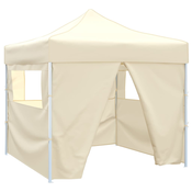 VIDAXL zložljivi paviljon s 4 stranicami (3x3m), bež