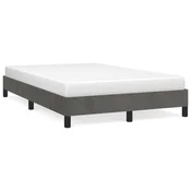 Vidaxl Posteljni okvir brez vzmetnico temno siva 120x190 cm žamet