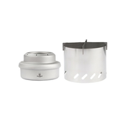 Titanium alcohol stove with windshield