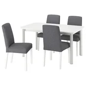 STRANDTORP/BERGMUND Miza in 4 stoli, bela/Gunnared srednje siva bela, 150/205/260 cm
