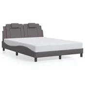 Vidaxl Posteljni okvir brez vzmetnice Viana siva 120x200 cm umetno usnje