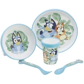 Stor Bluey 5-delni otroški jedilni set - krožnik, skodelica, skodelica in jedilni pribor, brez BPA, 50675