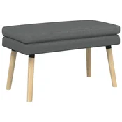 Vidaxl Dvojna klop Temno siva 80 x 40 x 47 cm Blago
