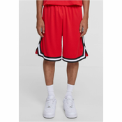 Mens Stripes Mesh Shorts - Red