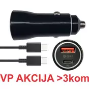 GEMBIRD Auto punjač + kabl/ 20W