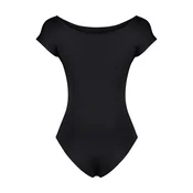 Trendyol Black Fitted/Body-Sitting Boat Neck Moon Sleeve Flexible Snap Fastener Knitted Body