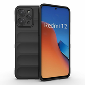 Eleganten Wave ovitek za Xiaomi Redmi 12 4G, Črn