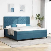 vidaXL vidaXL Box Spring postelja z vzmetnico temno modra 200x200 cm žamet, (22051002)
