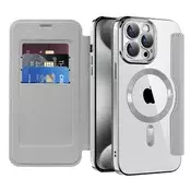 Etui SmartMag Book z Magsafe tehnologijo in RFID denarnico za iPhone 15 Pro - gray