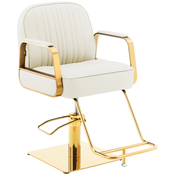 Proizvodi druge kategorije Salonska stolica s osloncem za noge - 920 - 1070 mm - 200 kg - krem / zlatna