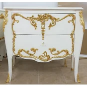 Casa Padrino luxury baroque chest of drawers white/gold - Handmade dresser with 2 drawers - Luxury furniture in baroque style - Baroque furniture - Luxury quality - Made in Italy