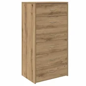Vidaxl Komoda s 6 predali artisan hrast 50x34x96 cm iverna plošča
