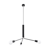 Sollux SL.0303 - Luster na sajli DUOMO 3D 3xE27/60W/230V crni