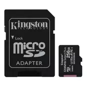 KINGSTON A1 MicroSDXC 256GB 100R class 10 SDCS2256GB + adapter