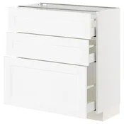 METOD / MAXIMERA Podni element s 3 fioke, bela Enköping/bela im. drveta, 80x37 cm