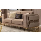 Casa Padrino luxury sofa brown/gold 230 x 90 x H. 77 cm - Living room sofa - Hotel sofa - Living room furniture - Hotel furniture - Luxury furnishings - Luxury living room furniture