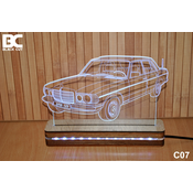 Black Cut 3D Lampa Roze