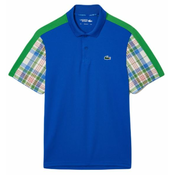 Muški teniski polo Lacoste Colourblock Checked Polo Shirt - blue/green/white