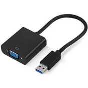 Fast Asia Adapter USB 3.0 tip (M) - VGA (F) crni