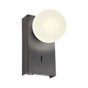 Redo 01-4659 - LED zidno svetlo NORMA, 5W/230V, CRI 90, USB, crno