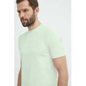 Majica kratkih rukava Guess za muškarce, boja: zelena, s aplikacijom