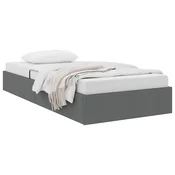 Krevet s od storage s pohranom Tamnosiva 100 x 190 cm Tkanina