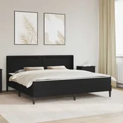 vidaXL Posteljni okvir z vzmetnico Črna 200 x 200 cm Umetno usnje