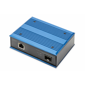 Industrial Gigabit Ethernet PoE+ Media Converter SFP Open Slot, without SFP Module, PSE, 802.3at