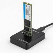 Qoltec 50313 kutija za disk za pohranu podataka SSD kucište Crno M.2