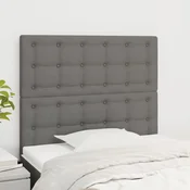 Vidaxl vidaXL Vzglavja za posteljo, 2 kosa, temno siva, 90x5x78/88 cm, blago