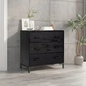 Ladicar crni 75 x 35 x 70 cm od masivne borovine