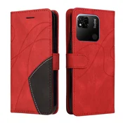 Preklopna torbica za Xiaomi Redmi 10A iz umetnega usnja – rdeča