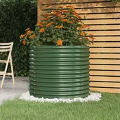 Vrtna sadilica od pocincanog celika 80x80x68 cm zelena
