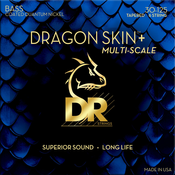 DR Strings Dragon Skin+ Coated Nickel 6-String Medium 30-125 Tapered Multi-Scale Strune za 6 strunsko bas kitaro