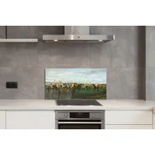 tulup.si Zidna obloga za kuhinju Konji dirka lov 120x60 cm