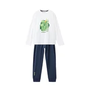 MANGO KIDS Pižama MINECRE modra/zelena/svetlo zelena/bela
