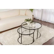 Hanah Home Set stolova za dnevnu sobu Aurum, 60x60x39, 80x80x43cm, 2 komada, Crni