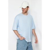 Trendyol Light Blue Oversize/Wide-Fit Basic 100% Cotton T-Shirt